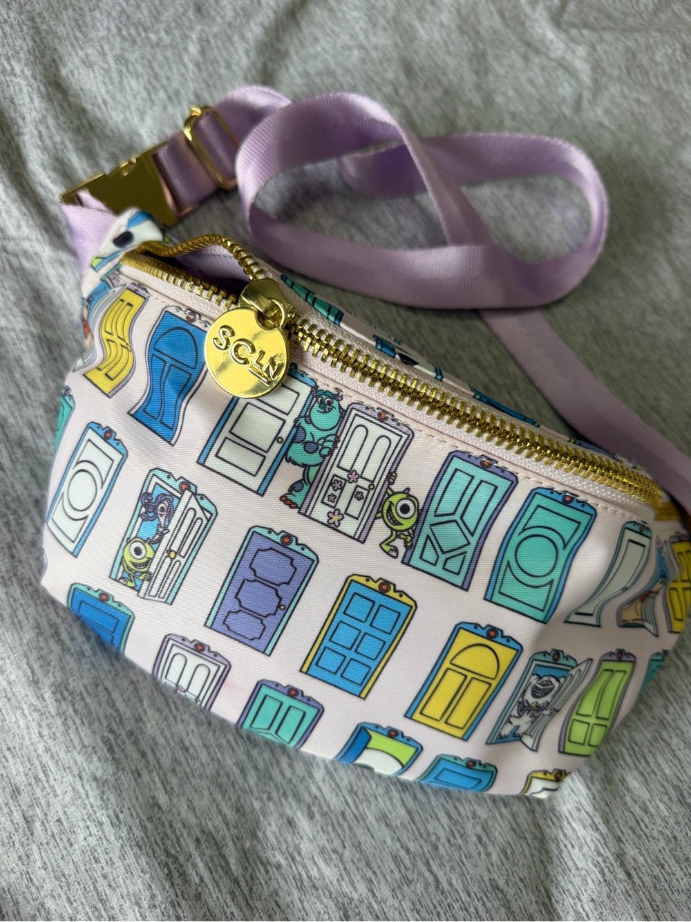Disney Pixar Stoney Clover Monsters Inc Doors Belt Bag Fanny Pack Rare